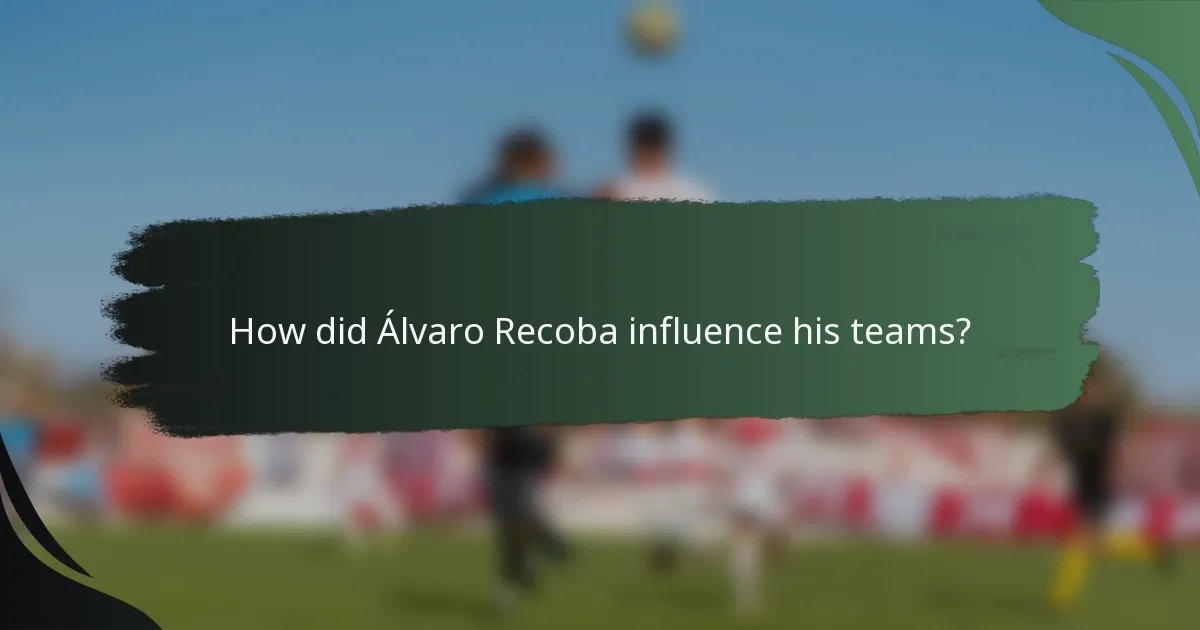 How did Álvaro Recoba influence his teams?