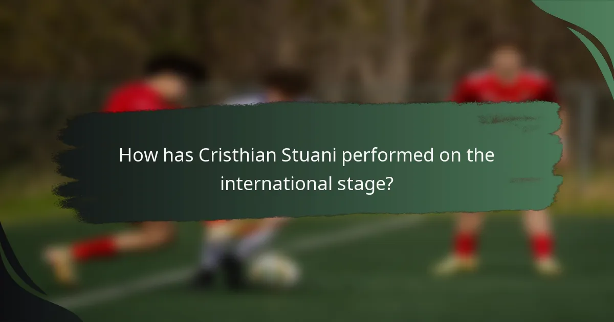 How has Cristhian Stuani performed on the international stage?