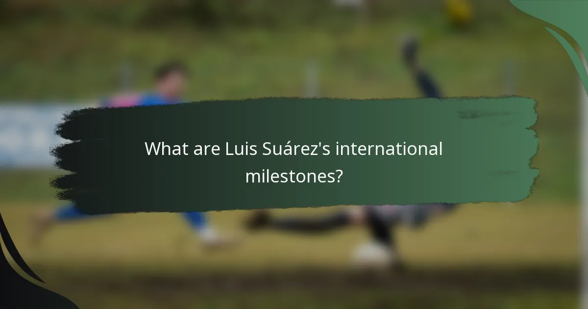 What are Luis Suárez's international milestones?