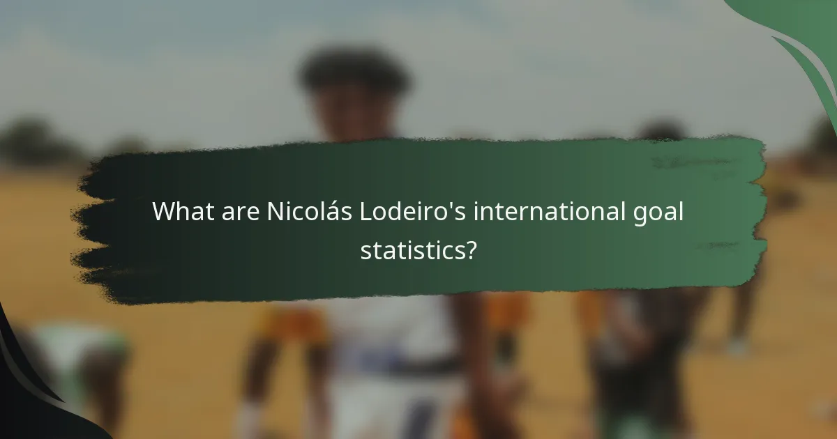 What are Nicolás Lodeiro's international goal statistics?