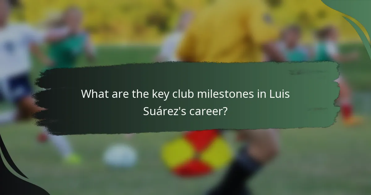 What are the key club milestones in Luis Suárez's career?