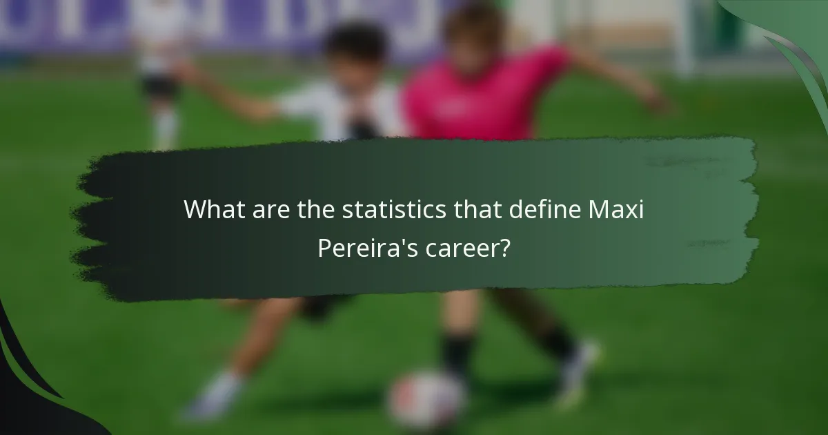 What are the statistics that define Maxi Pereira's career?