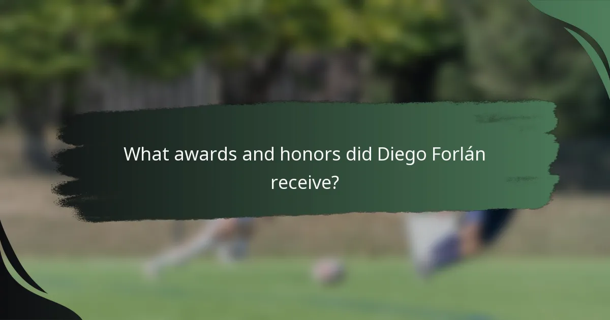 What awards and honors did Diego Forlán receive?