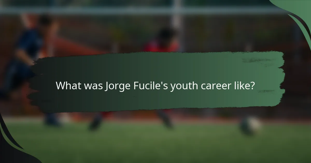 What was Jorge Fucile's youth career like?