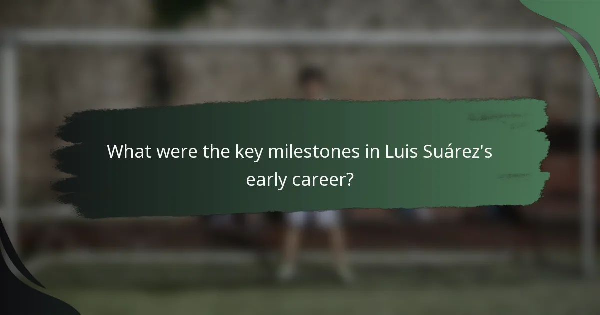 What were the key milestones in Luis Suárez's early career?