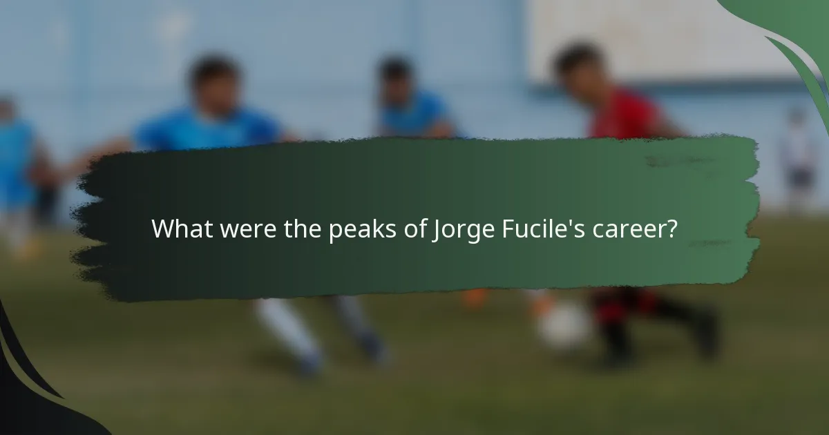 What were the peaks of Jorge Fucile's career?
