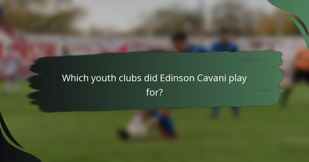 Which youth clubs did Edinson Cavani play for?